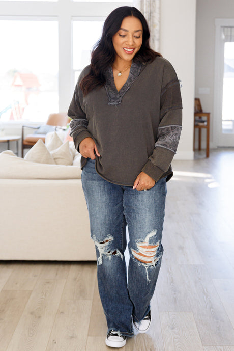 Moonstone Mineral Wash Pullover - Liarian Unlimited Boutique
