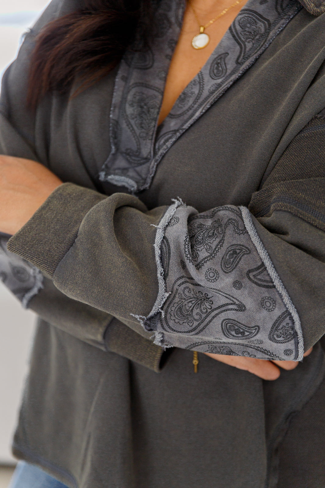 Moonstone Mineral Wash Pullover - Liarian Unlimited Boutique