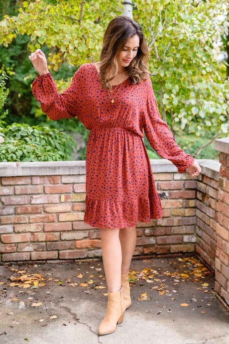 Most Genuine Spotted Dress In Rust - Liarian Unlimited Boutique
