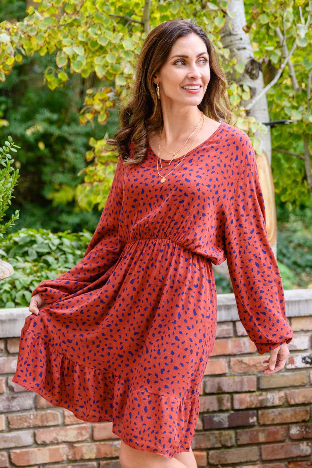 Most Genuine Spotted Dress In Rust - Liarian Unlimited Boutique