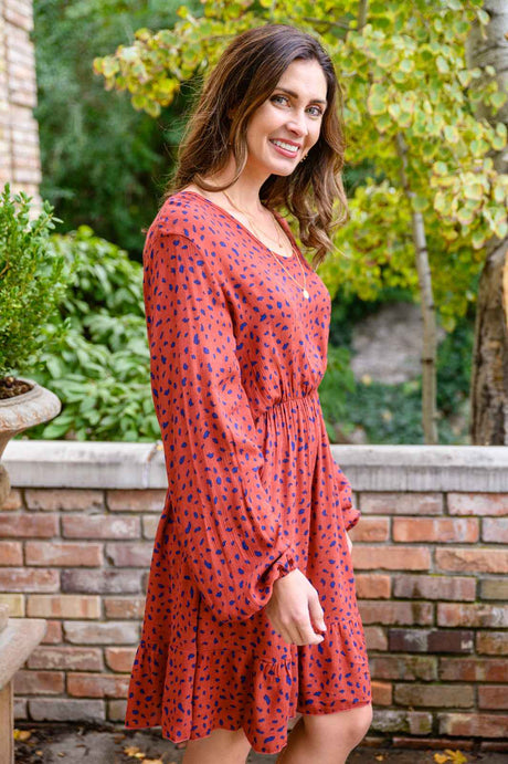 Most Genuine Spotted Dress In Rust - Liarian Unlimited Boutique