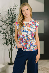 Mrs. Dependable Bow Detail Peplum Top