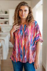 My Bae Boyfriend Top in Pink Kaleidoscope - Liarian Unlimited Boutique