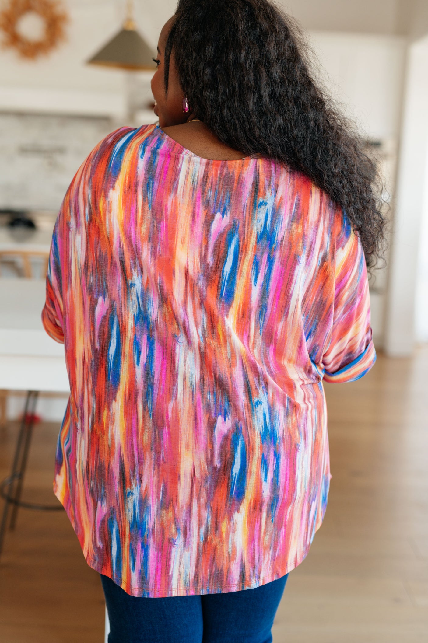 My Bae Boyfriend Top in Pink Kaleidoscope - Liarian Unlimited Boutique