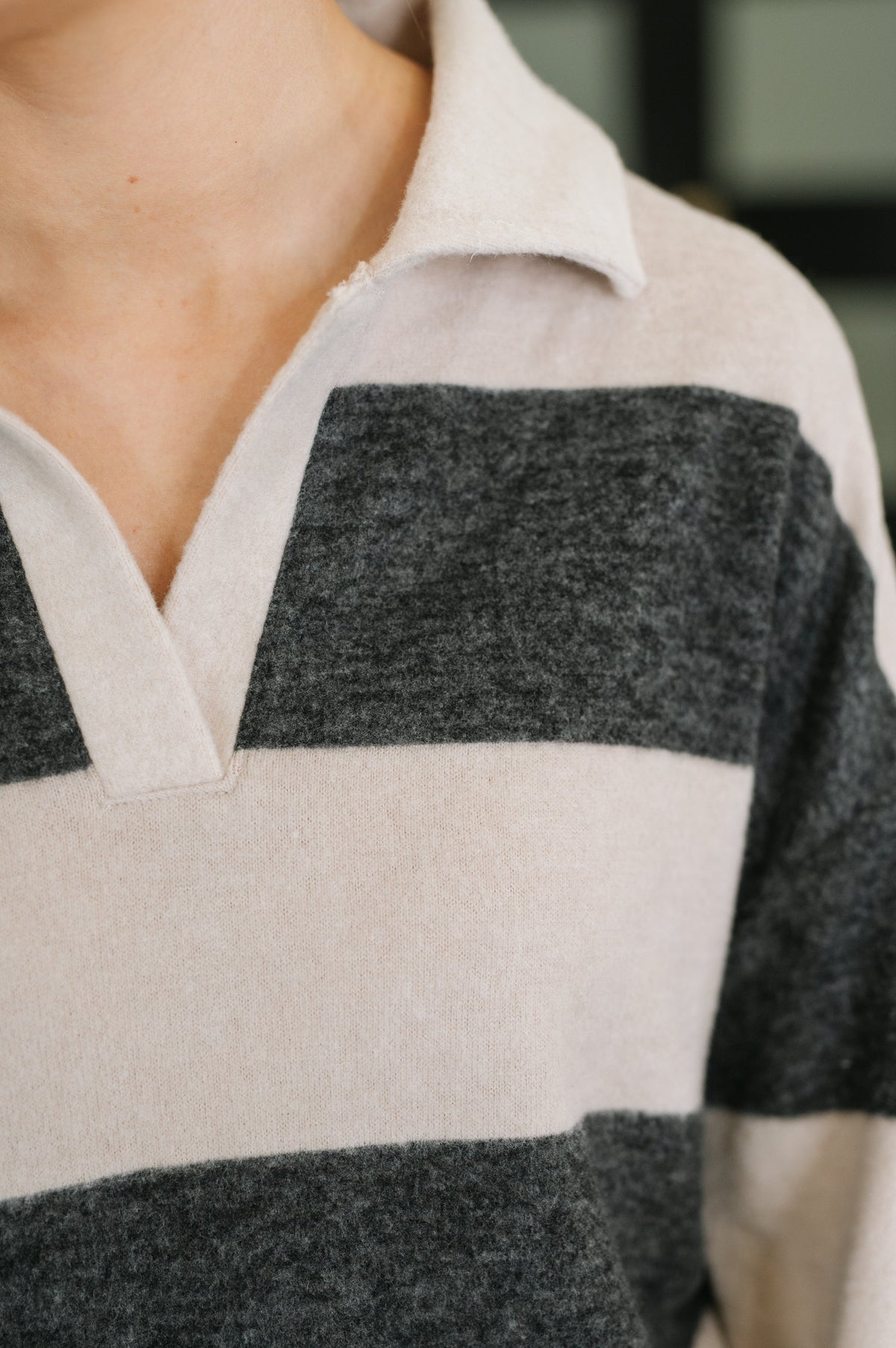 My Dear Friend Collared Relaxed Top in Black