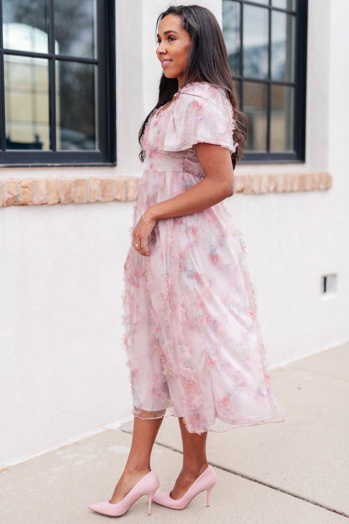Vestido de mangas onduladas de My Little Songbird