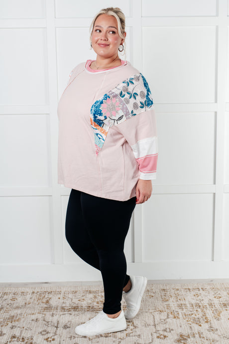 New Chapter Floral Color Block Patchwork Top - Liarian Unlimited Boutique