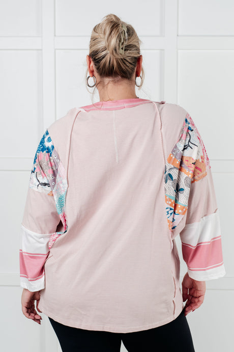 New Chapter Floral Color Block Patchwork Top - Liarian Unlimited Boutique