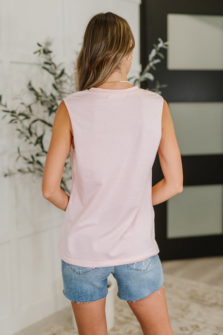 Blusa sin mangas con detalle plisado New Normal en rosa