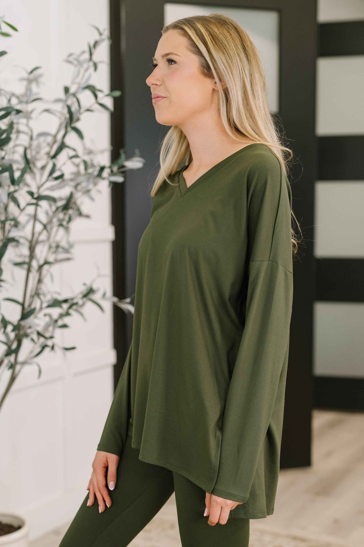 Next to Nothing Top and Bottom Set in Dark Olive