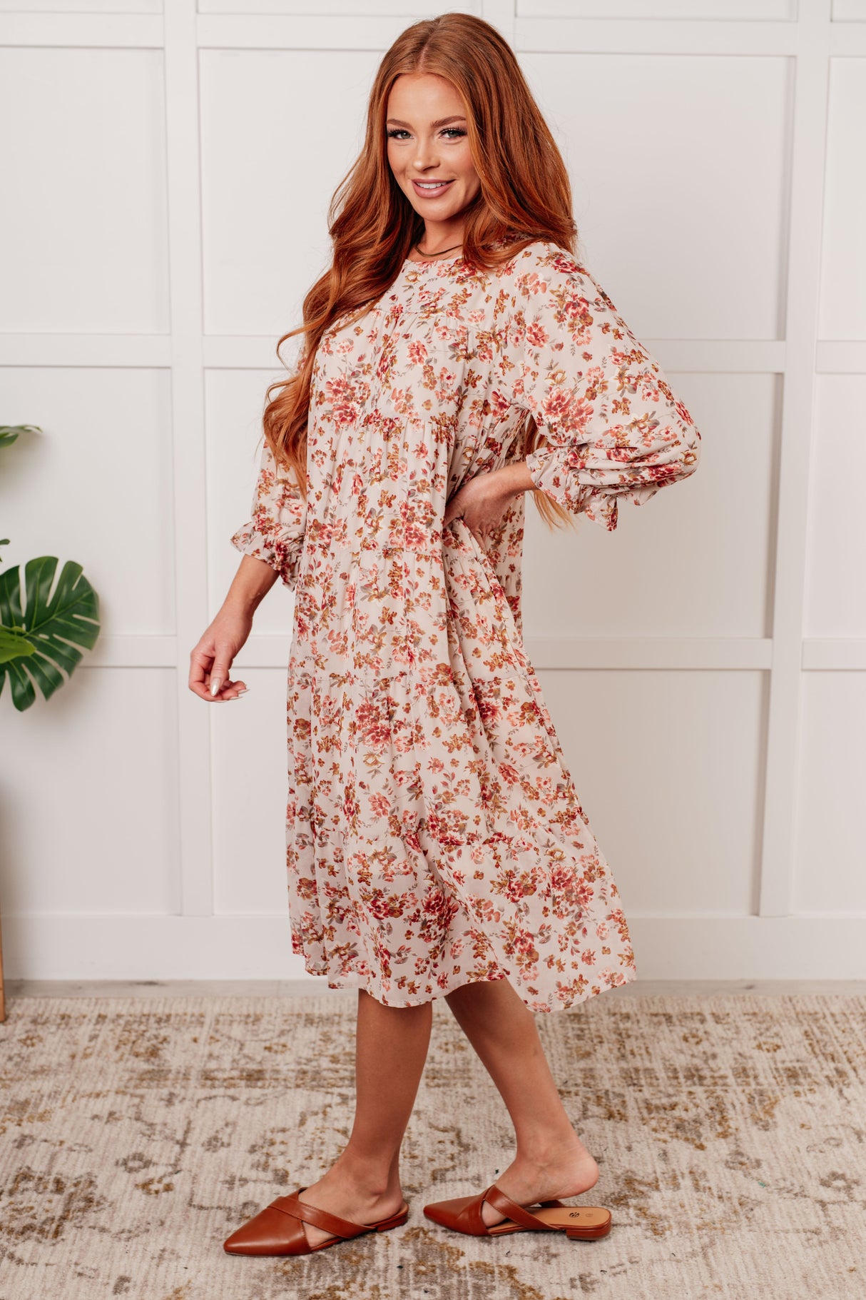 Vestido floral con mangas globo Next to You
