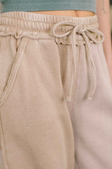 Nights Like This High Waist Palazzo Sweats in Ash Mocha