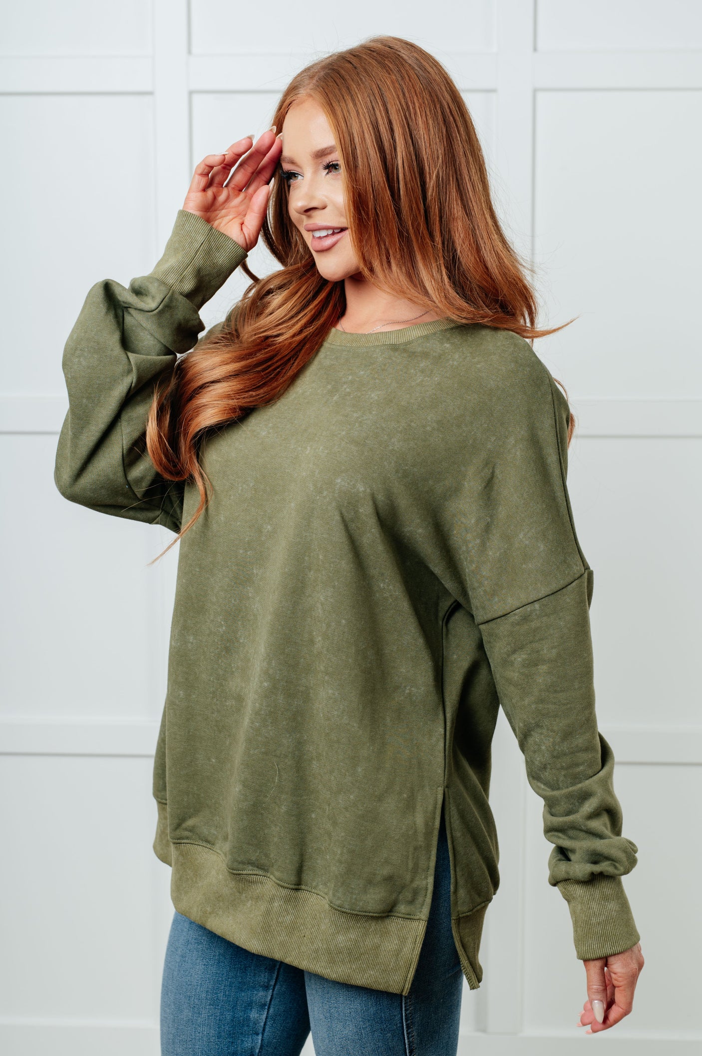 Sudadera extragrande No Plain Jane en verde