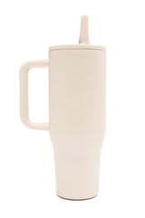 Vaso antiderrames de 40 oz en color blanco roto