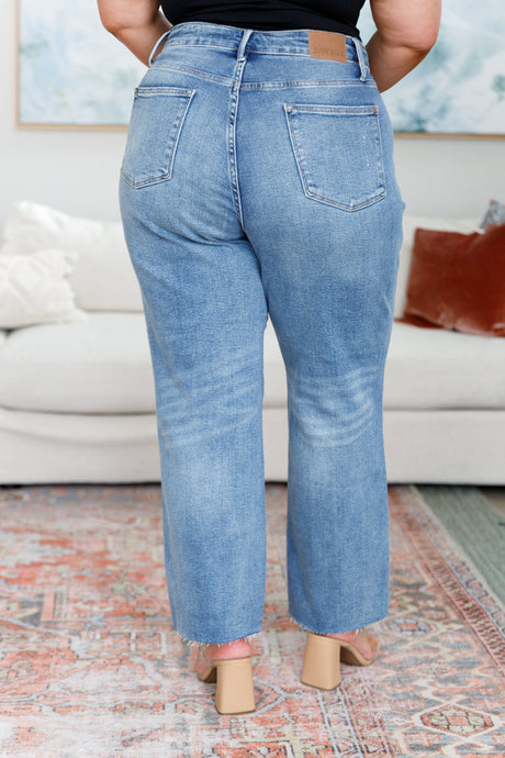 Nora High Rise Rigid Magic Destroy Slim Straight Jeans - Liarian Unlimited Boutique