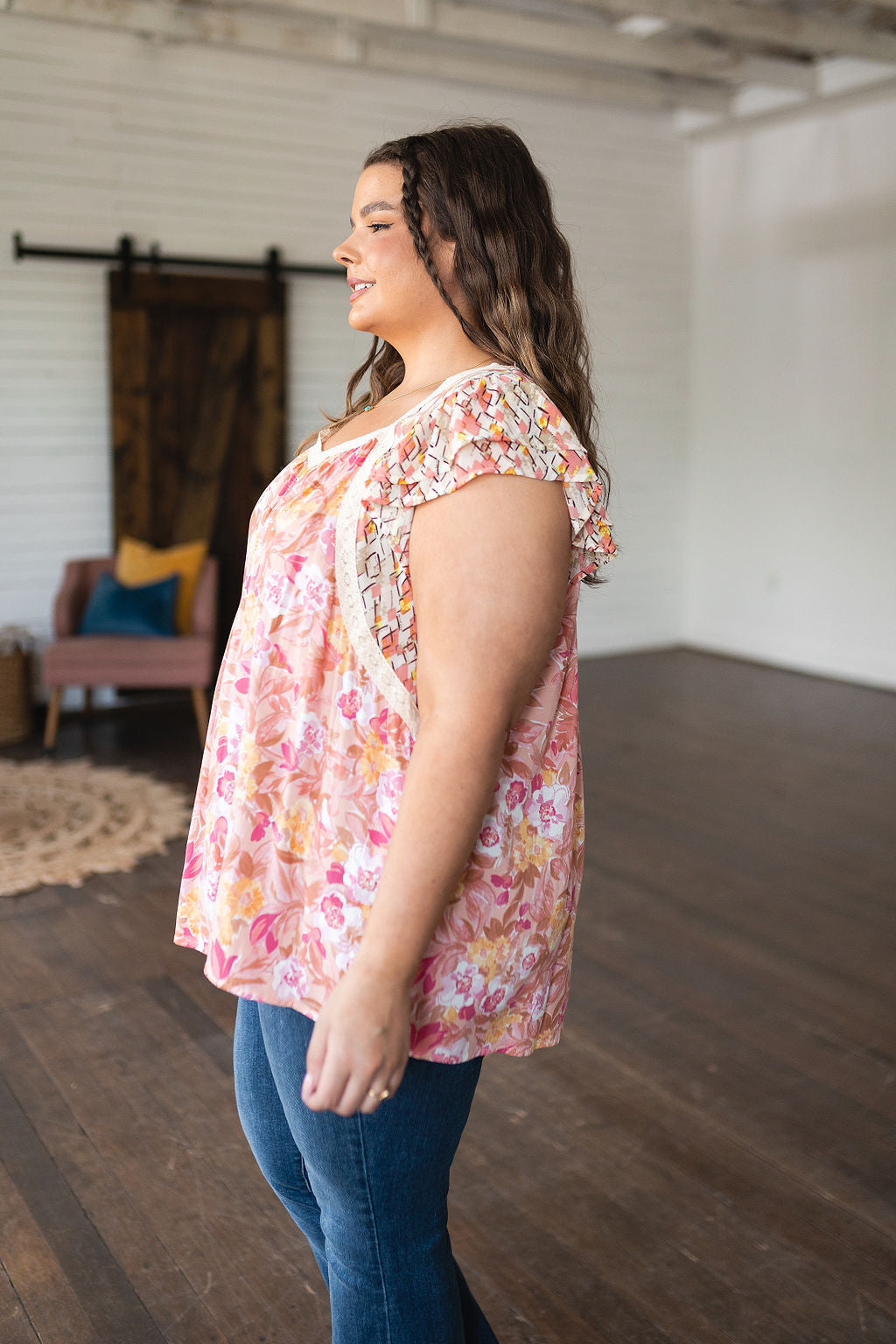 Blusa floral no tan seria en rosa 