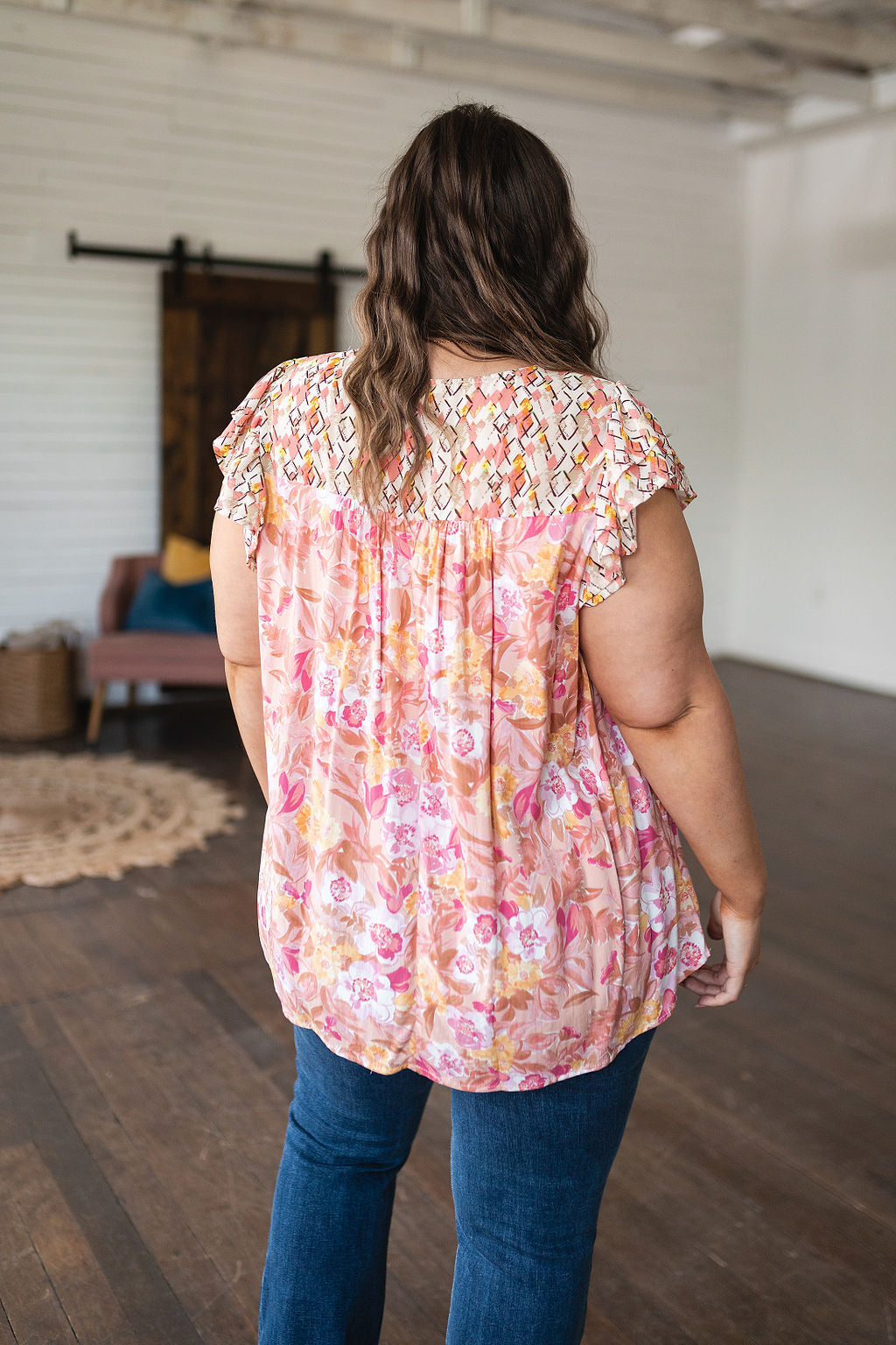 Blusa floral no tan seria en rosa 