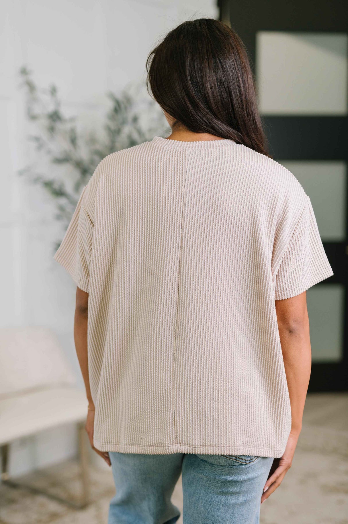 Not That complicated Textured Boxy Tee in Ash Mocha