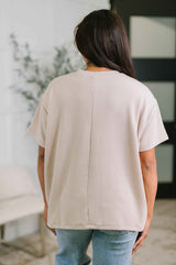 Not That complicated Textured Boxy Tee in Ash Mocha
