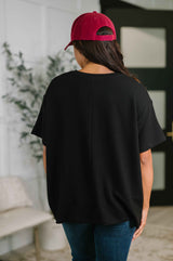 Not That complicated Textured Boxy Tee in Black