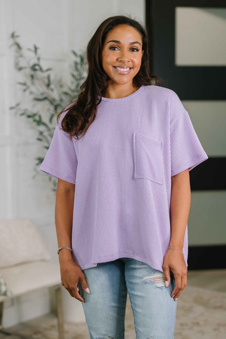 Not That complicated Textured Boxy Tee in Lavender
