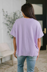 Not That complicated Textured Boxy Tee in Lavender