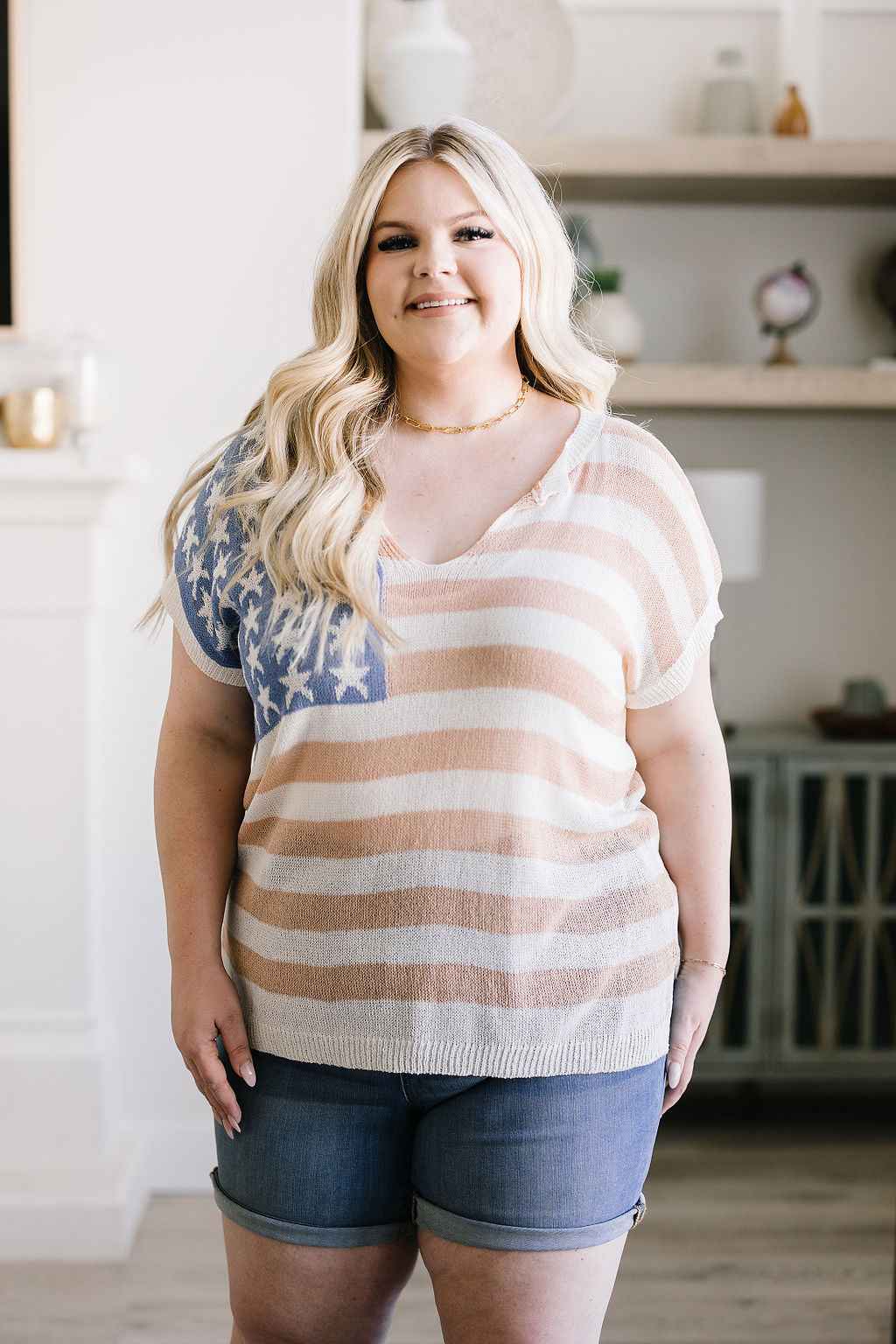 Old Glory Sleeveless Sweater - Liarian Unlimited Boutique