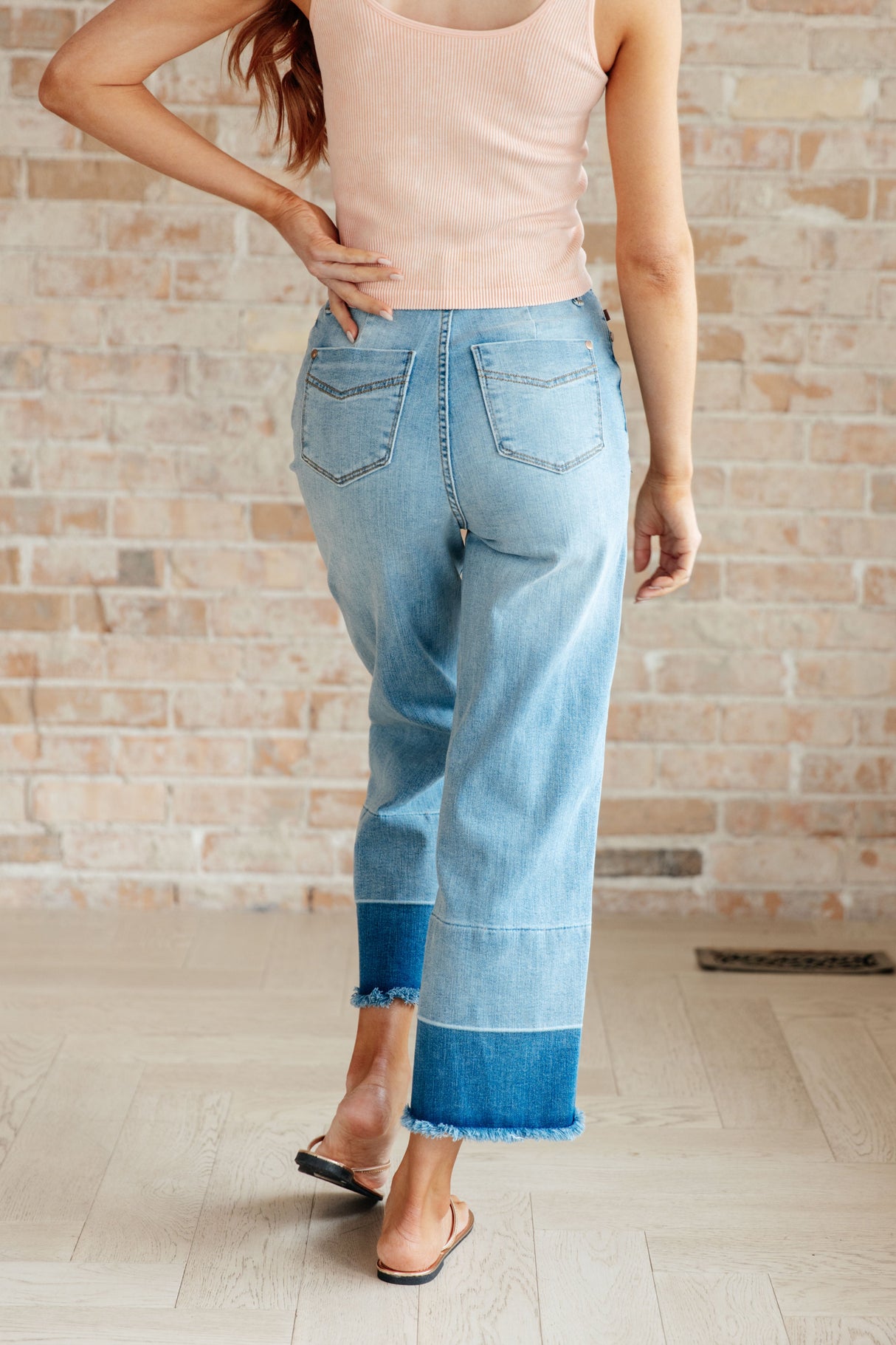 Olivia High Rise Wide Leg Crop Jeans in Medium Wash - Liarian Unlimited Boutique