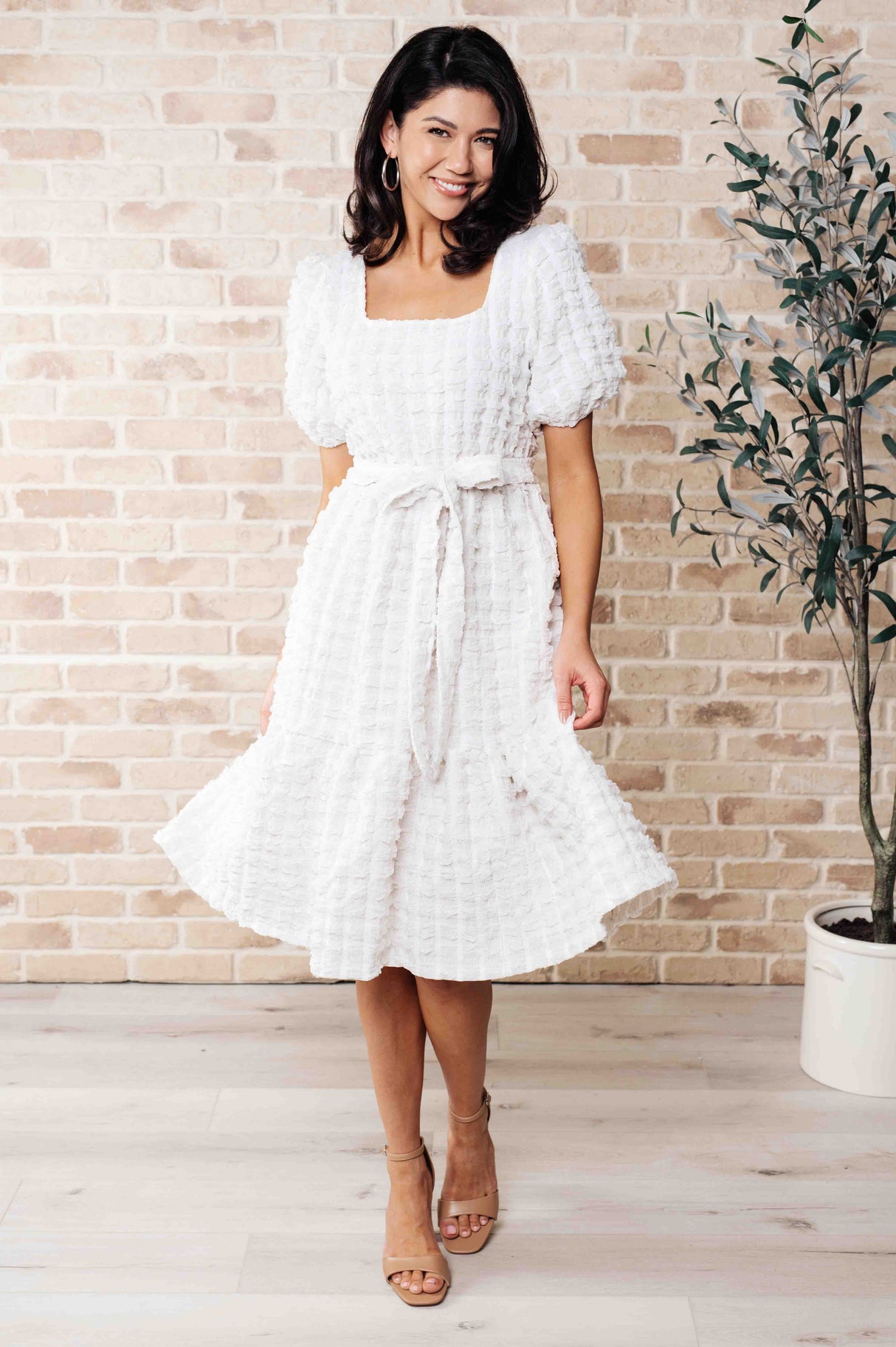 Vestido midi de burbujas On Cloud Nine 