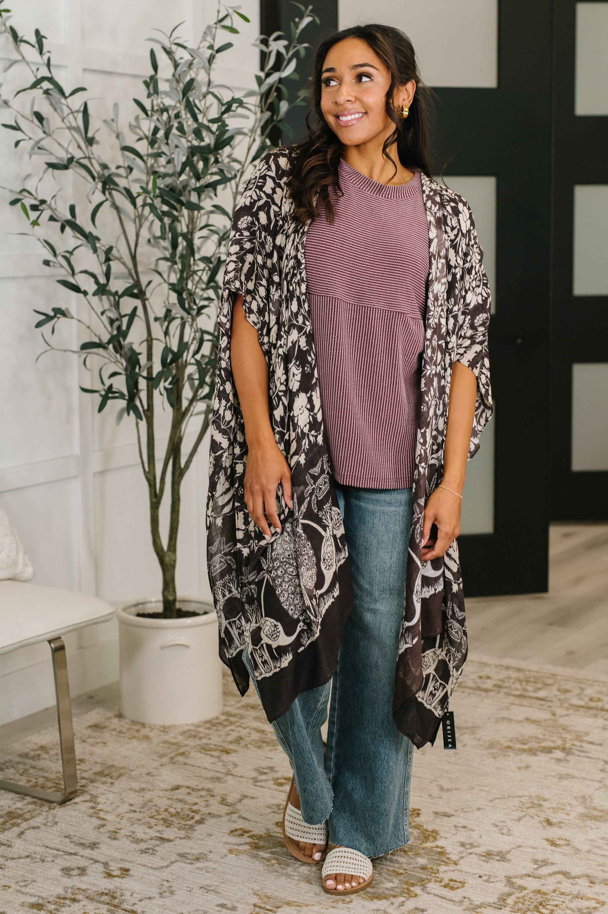 On Repeat Cable Ribbed Knit Tee