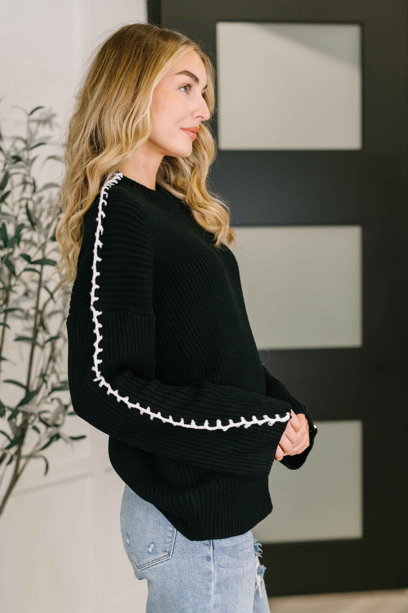 One Stitch at a Time Pullover in Black