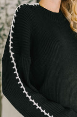 One Stitch at a Time Pullover in Black