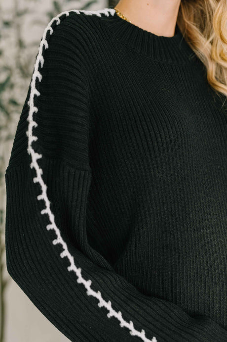 One Stitch at a Time Pullover in Black