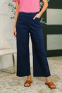 Only Pair High Waisted Wide Leg Bottoms in Navy