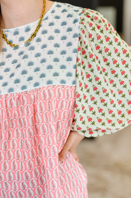 Blusa bohemia con estampado mixto Outside Advantage