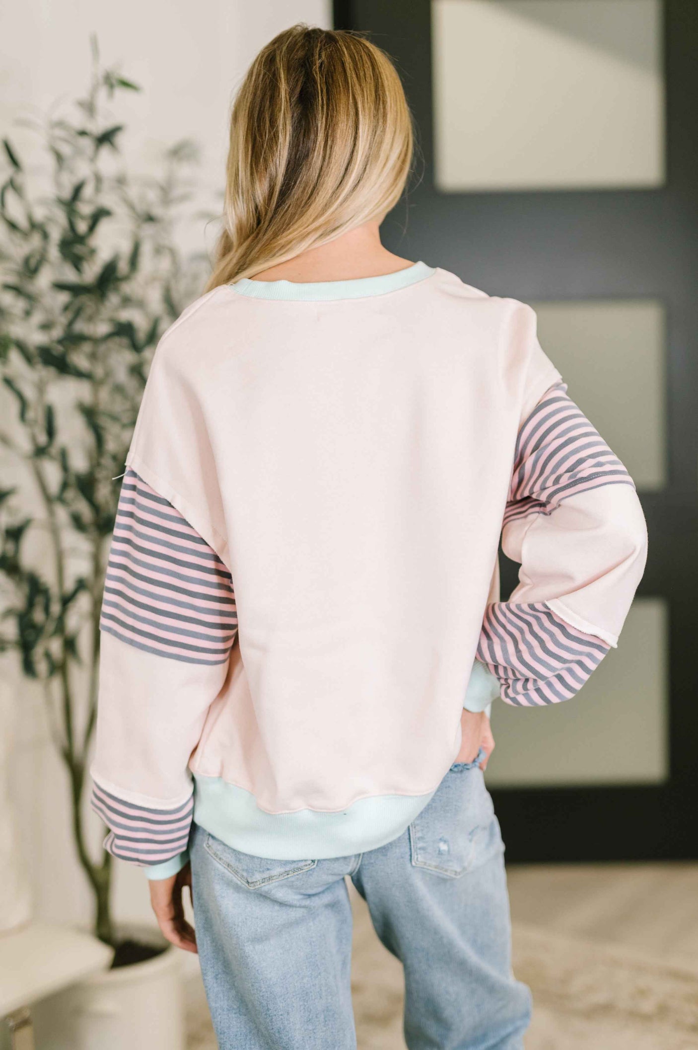 Outside the Lines Oversized Color Block  Pullover