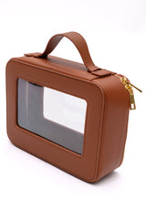 PU Leather Travel Cosmetic Case in Camel - Liarian Unlimited Boutique