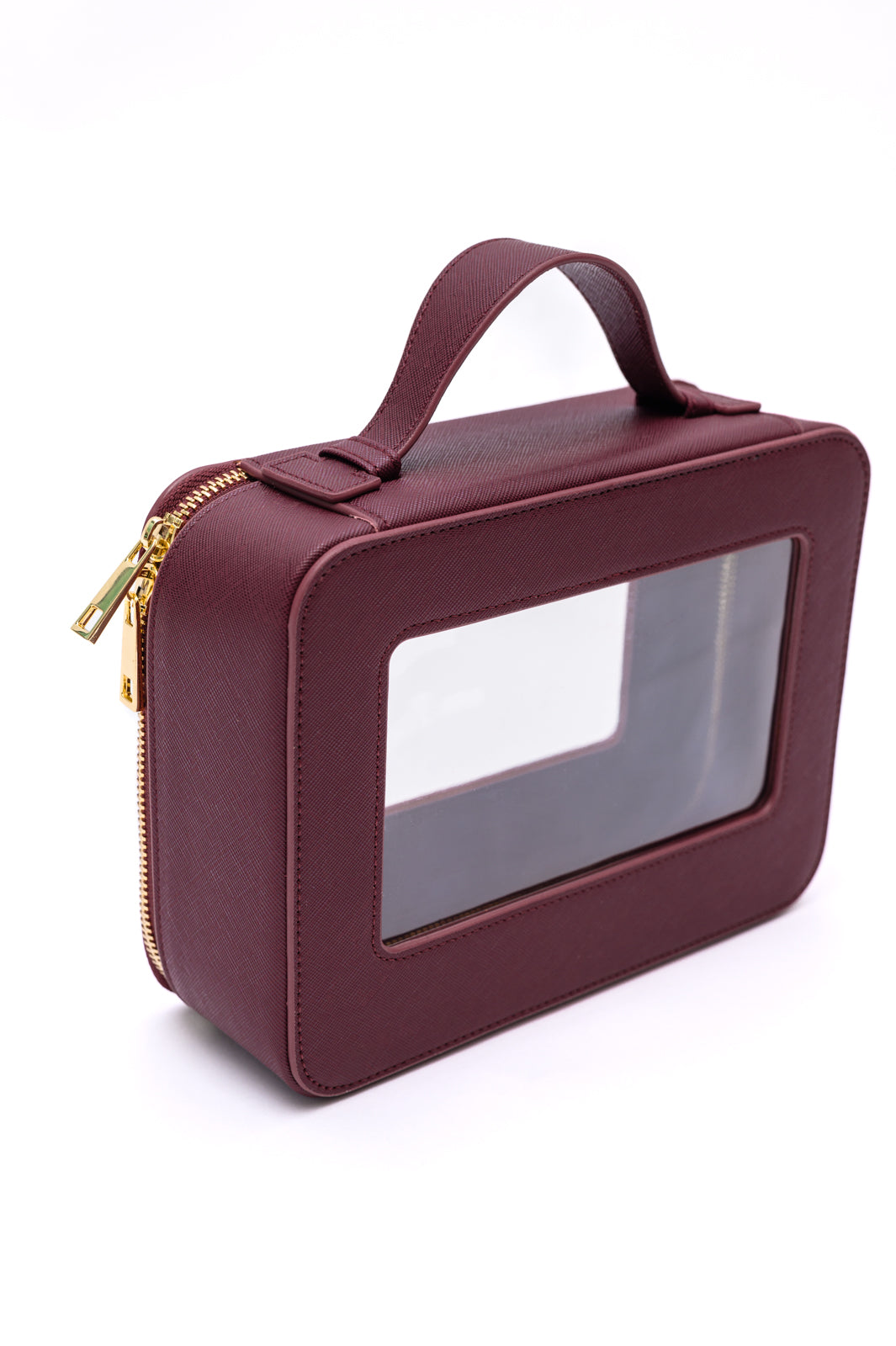 PU Leather Travel Cosmetic Case in Wine - Liarian Unlimited Boutique