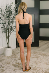 Palma Mesh Detail Halter Swimsuit