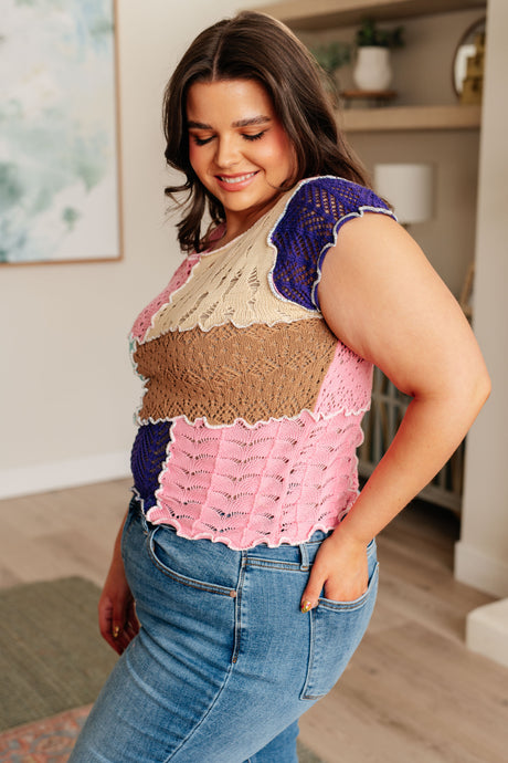 Top de punto patchwork Patch Me Up
