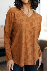 Top con cuello en V "Perfect in Pansies"