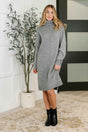 Personal Assistant Turtleneck Dress in Grey