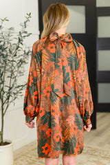 Vestido con mangas globo Petals After Dark