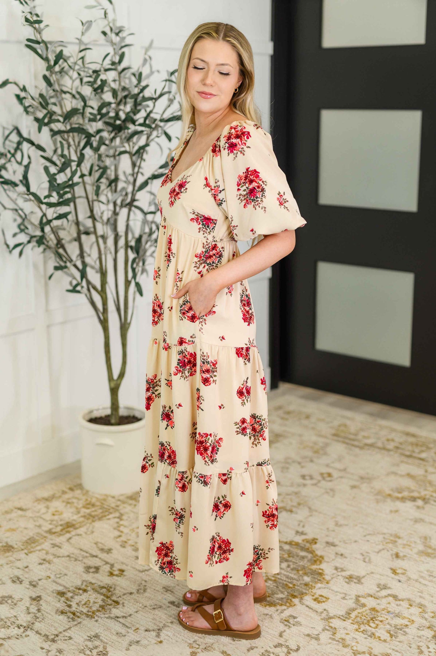 Petals & Postcards Balloon Sleeve Dress