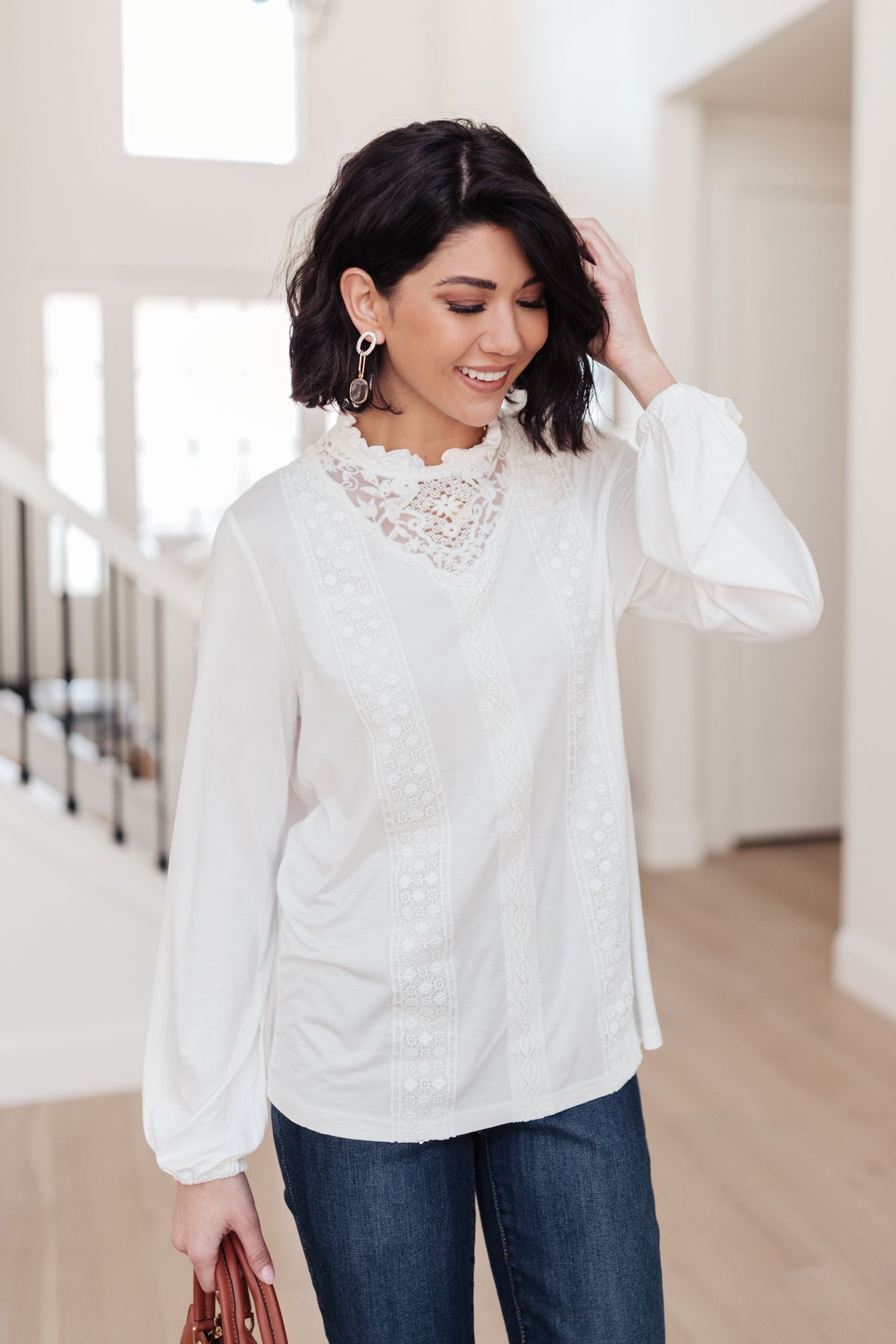 Imagina esta blusa en color blanco hueso.