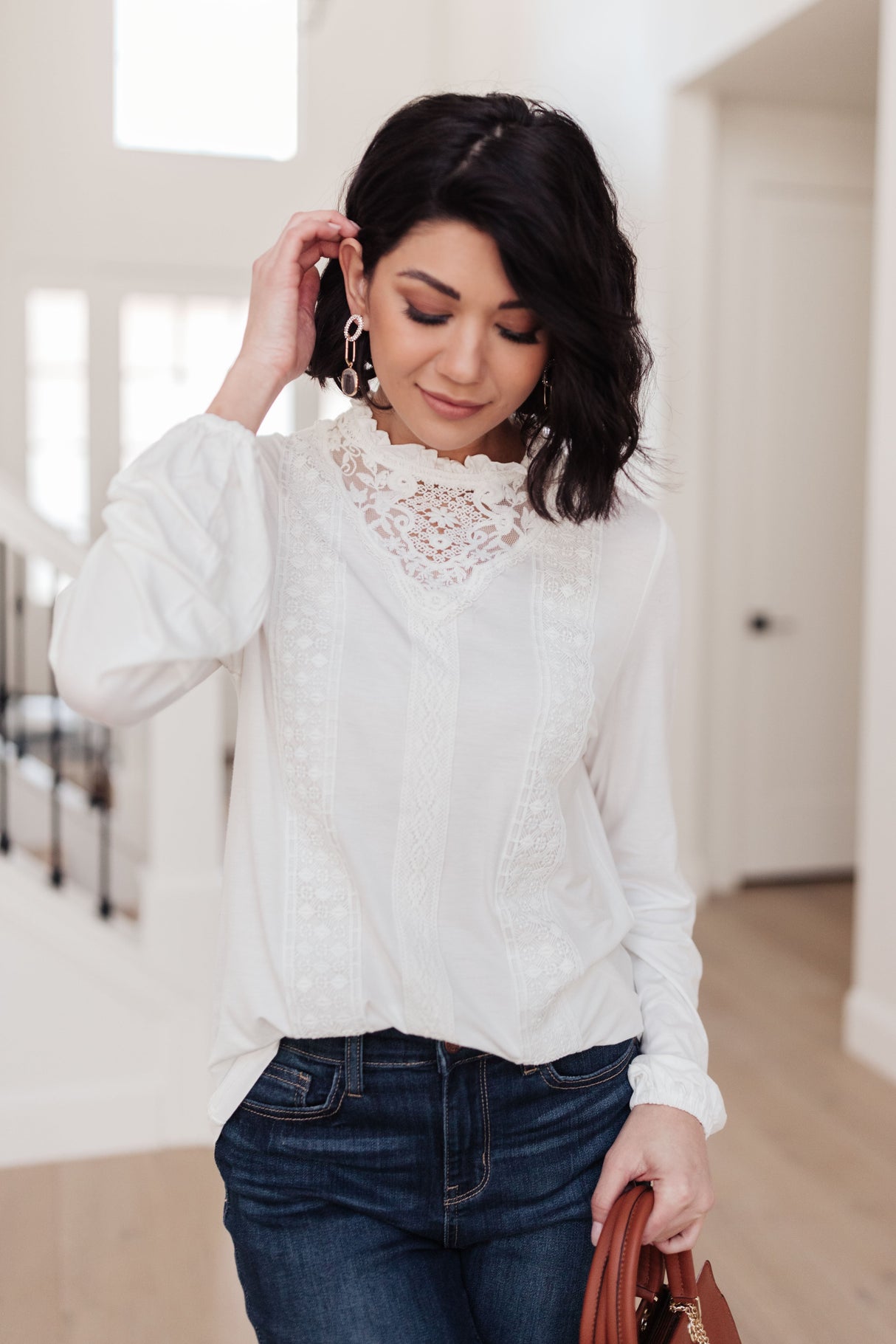 Imagina esta blusa en color blanco hueso.