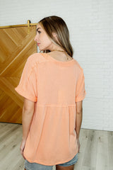 Plain and Sassy V-Neck Tee in Champagne Peach