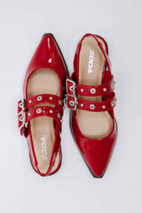 Pop of Color Pointy Toe Slip On in Red