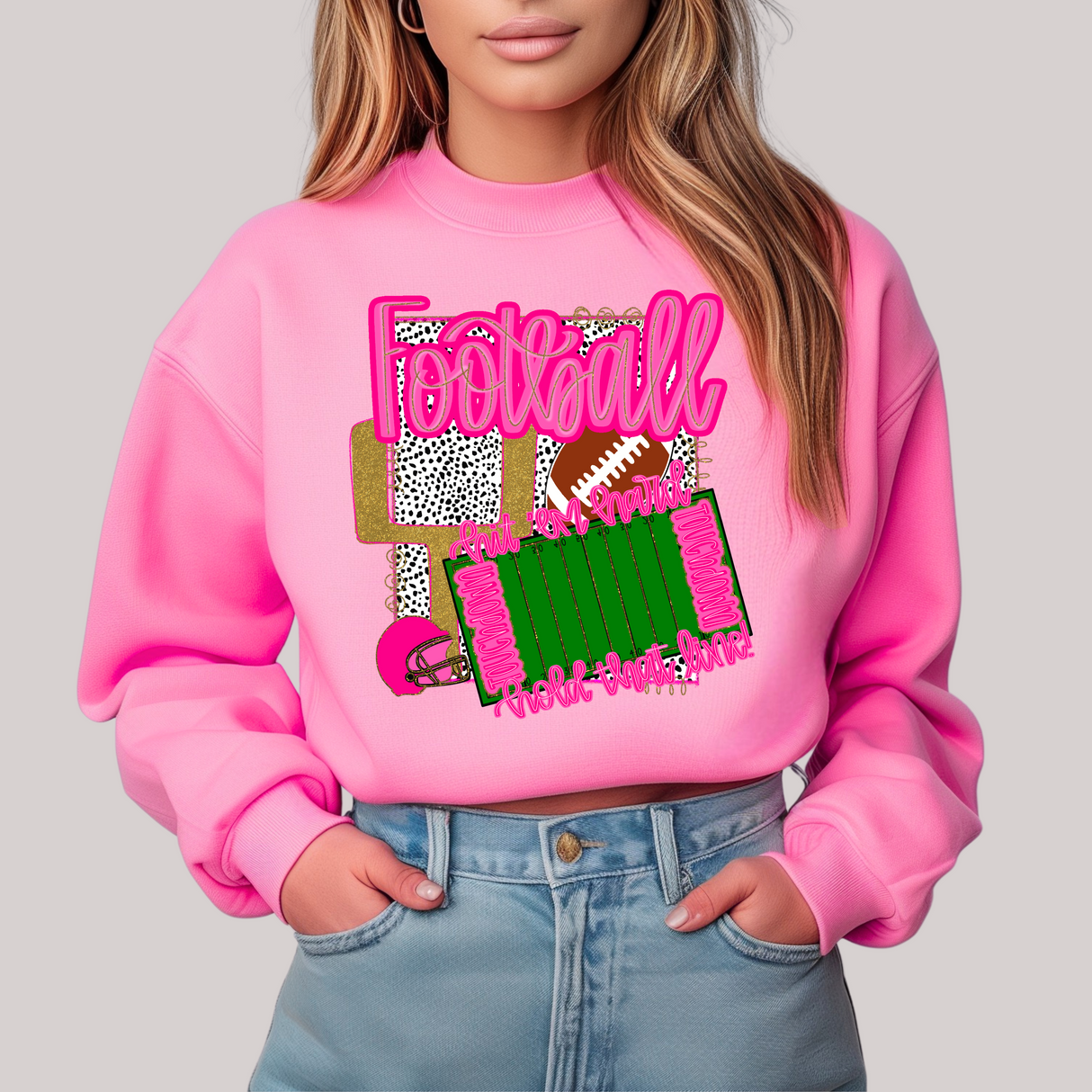 Sudadera Preppy Stadium en rosa