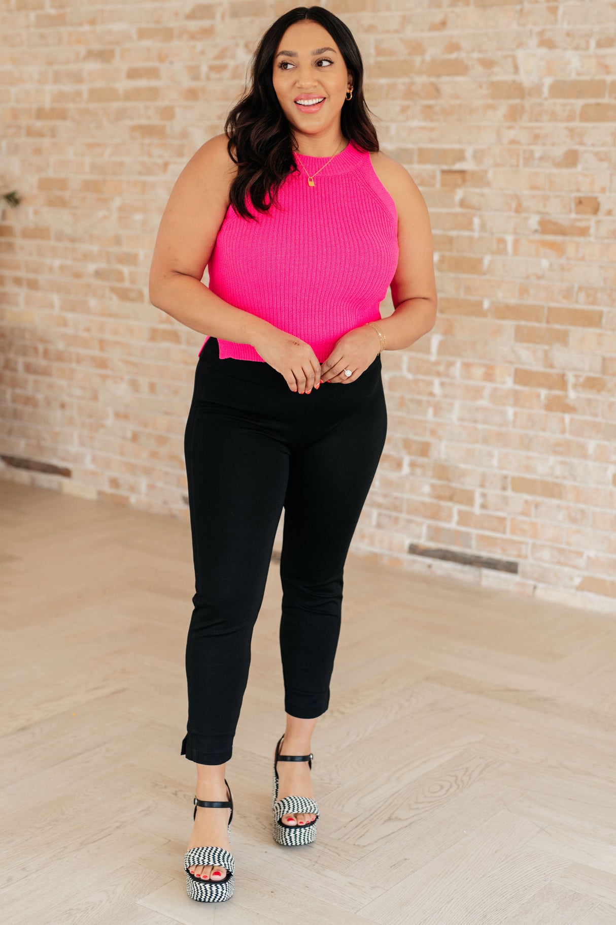 Previous Engagement Halter Neck Sweater Tank in Pink - Liarian Unlimited Boutique